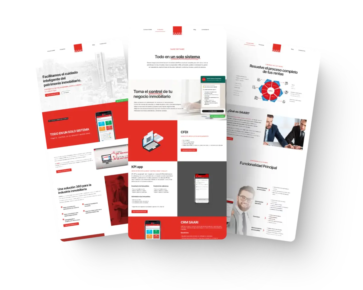 SAARI Software Inmobiliario mobile website experience