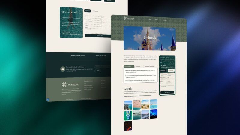 DestinAccess travel website responsive design